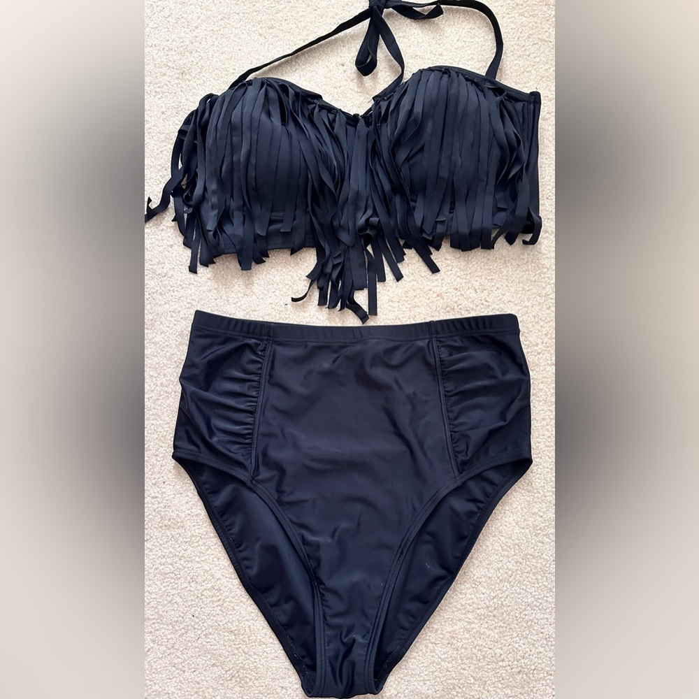 Forever 21 Fringe Two Piece Bathing Suit